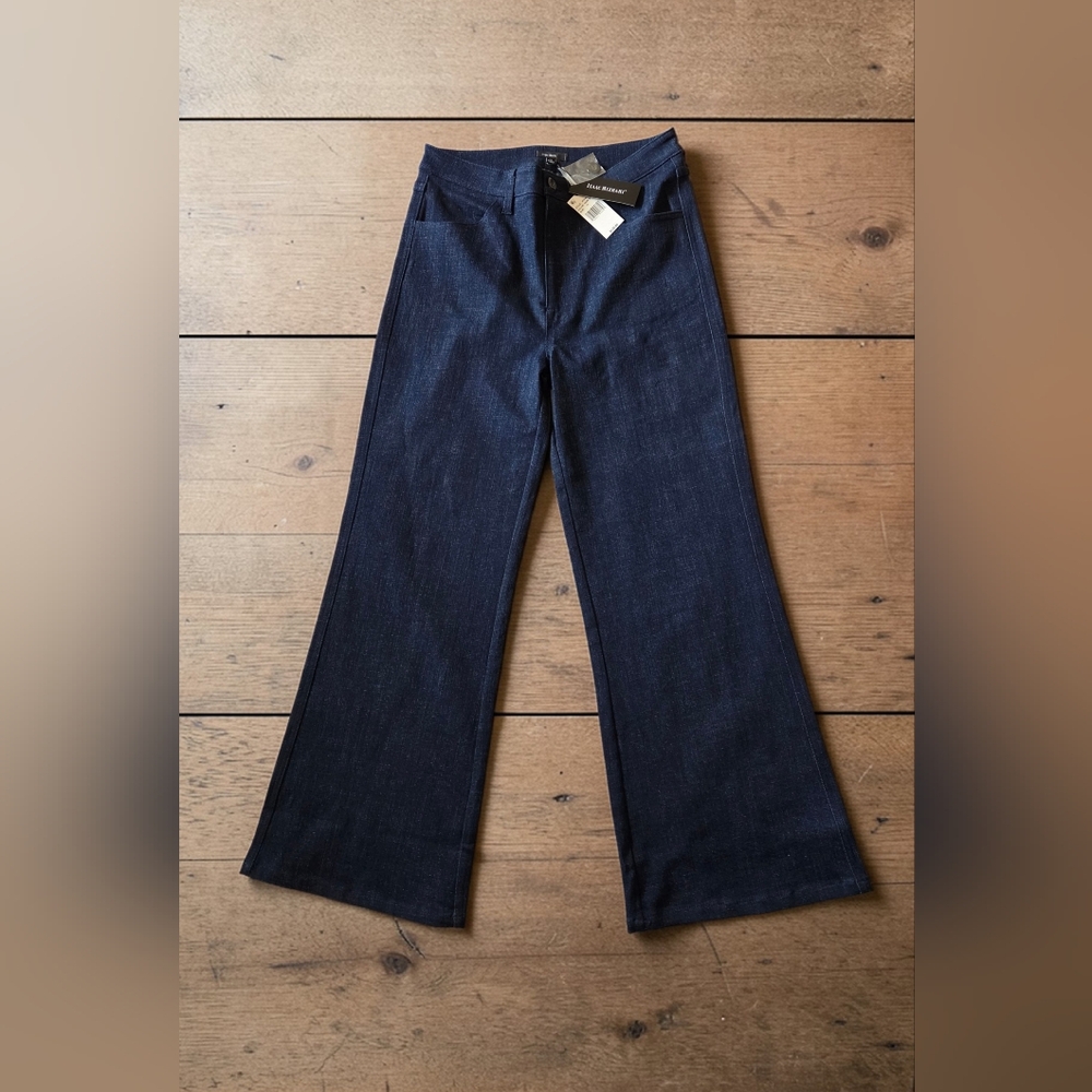 Isaac Mizrahi Dark Blue Wide Leg Jeans, Size 10